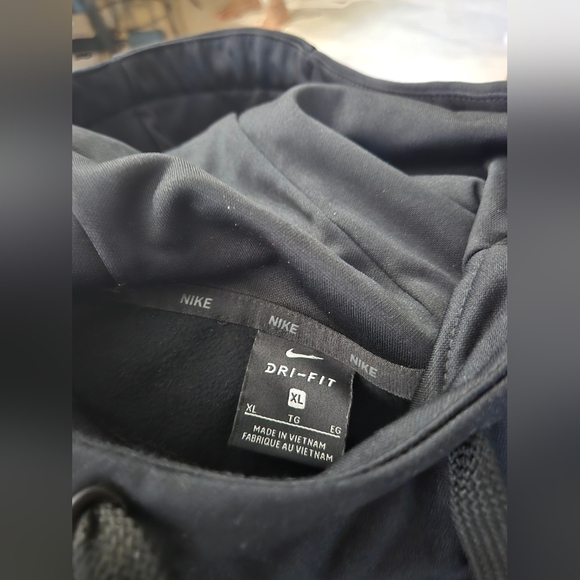 COPY - Nike Dri Fit Black Hoodie with Grey Checkmark - Picture 3 of 4